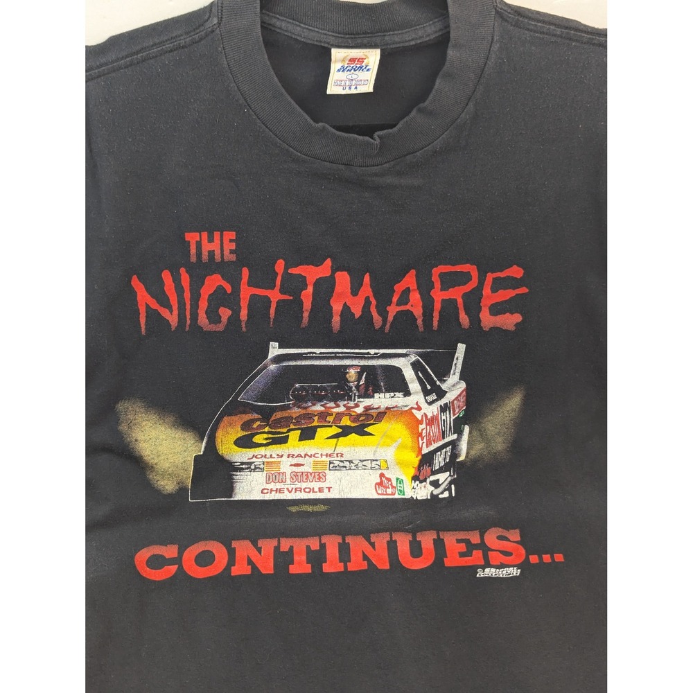 Vintage John Force Funny Car Racing T‎ Shirt Men L USA The Nightmare Continues